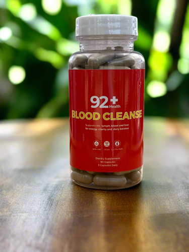 92+ Blood Cleanse iron support capsules with natural herbs for energy and red blood cell health, 90 vegan capsules bottle