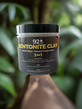 Load image into Gallery viewer, Container of 92+ Food Grade Bentonite Clay 3-in-1 natural detox powder for internal use, skin purification, and baths
