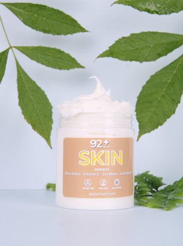 92+ Body Butter - Sea Moss, Vitamin E, Essential Oils, Sea Butter, Mango Butter. A thick rich sea moss lotion that helps with dry skin and eczema. 92+ Health, Everything Sea Moss.  The #1 Sea Moss provider in Los Angeles. sea moss body butter