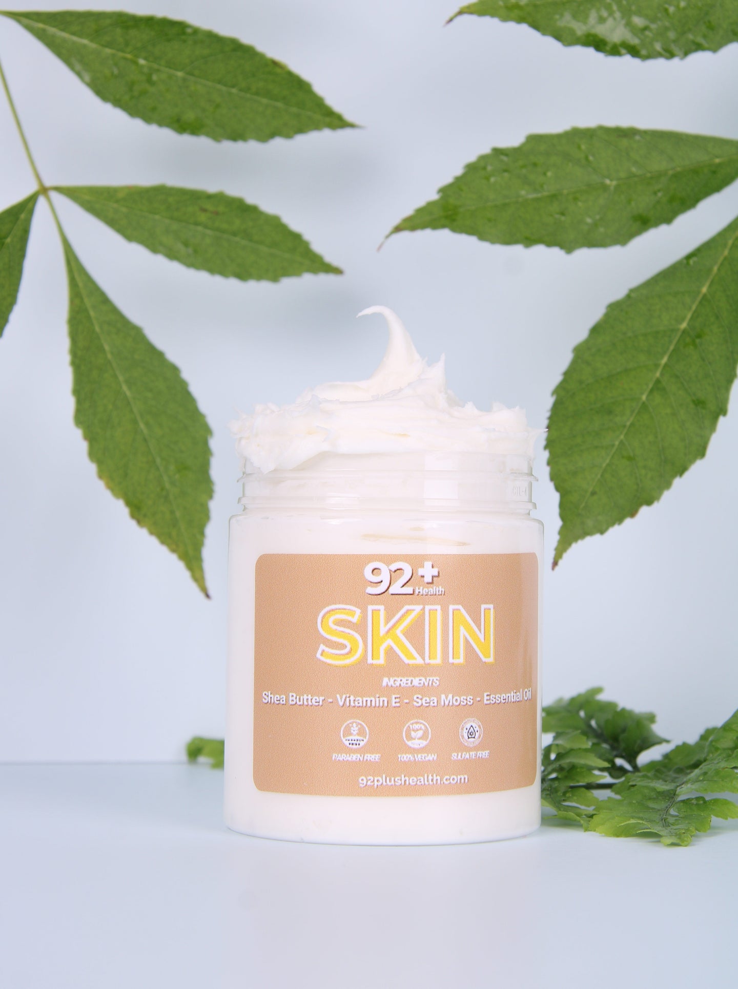 92+ Body Butter - Sea Moss, Vitamin E, Essential Oils, Sea Butter, Mango Butter. A thick rich sea moss lotion that helps with dry skin and eczema. 92+ Health, Everything Sea Moss.  The #1 Sea Moss provider in Los Angeles. sea moss body butter
